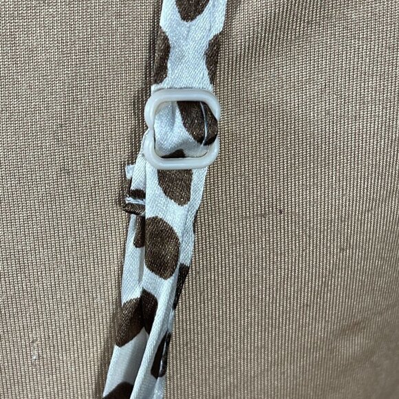 Indulge Maxi Dress Brown and Cream Dot V-Neck Open Back Size L Large - Picture 4 of 7